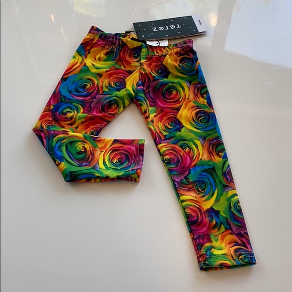 Terez Other - NWT TEREZ Rainbow Rose Leggings Size S (2T-4T)